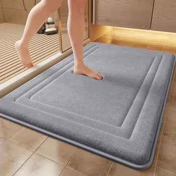 Tapis de Bain Antidérapant Doux et Absorbant - Séchage Rapide