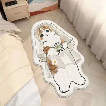 Tapis de Chevet Chat Mignon Dessin Animé - Décoration Salon Irrégulier