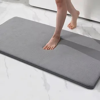 Tapis de Bain Doux et Absorbant en Mousse à Mémoire de Forme - Antidérapant pour Salle de Bain