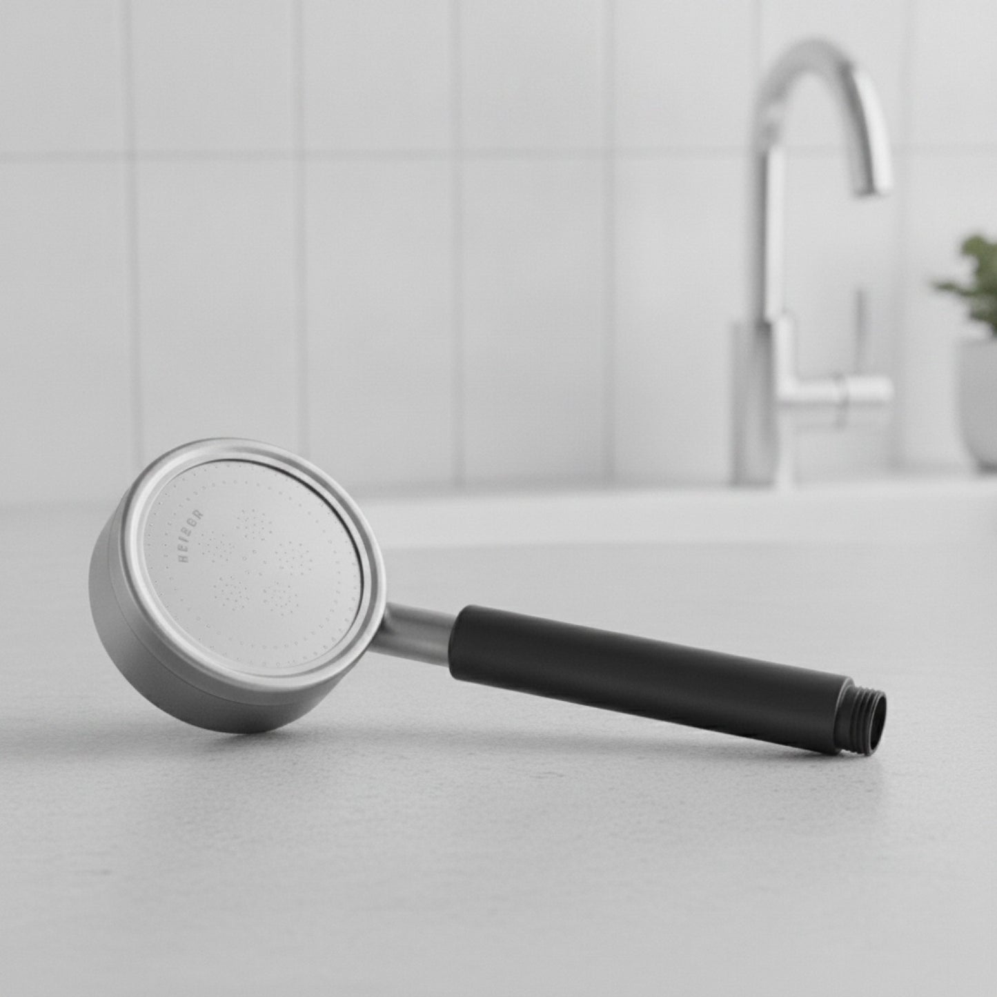 Pommeau de Douche Haute Pression Inox 304 - Noir & Argent