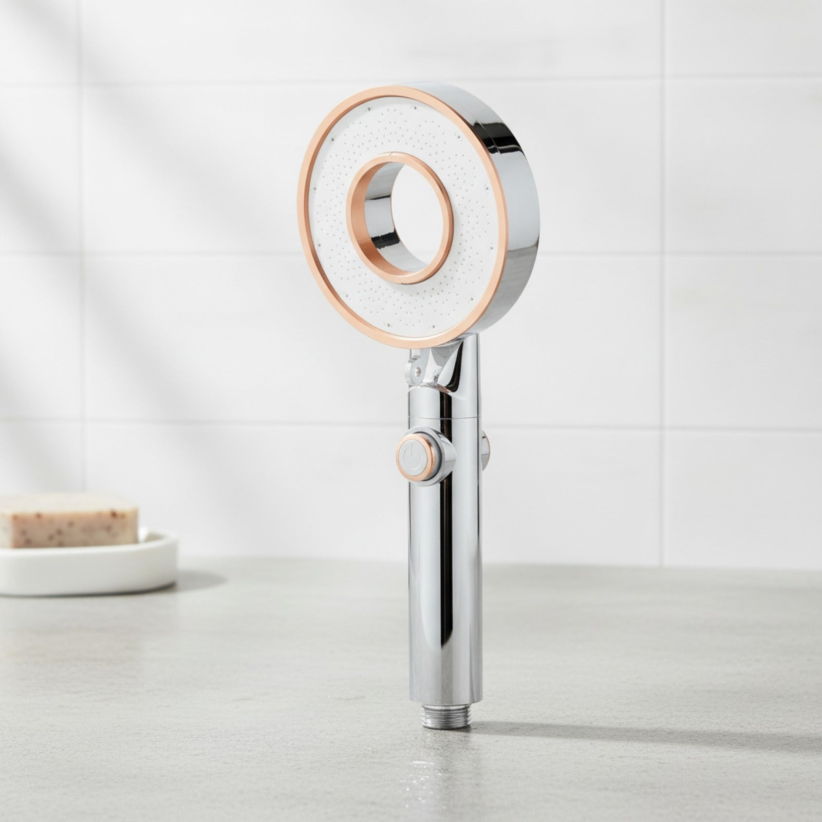 Pommeau de Douche Haute Pression 3 Modes avec Arrêt à une Touche - Économie d'Eau