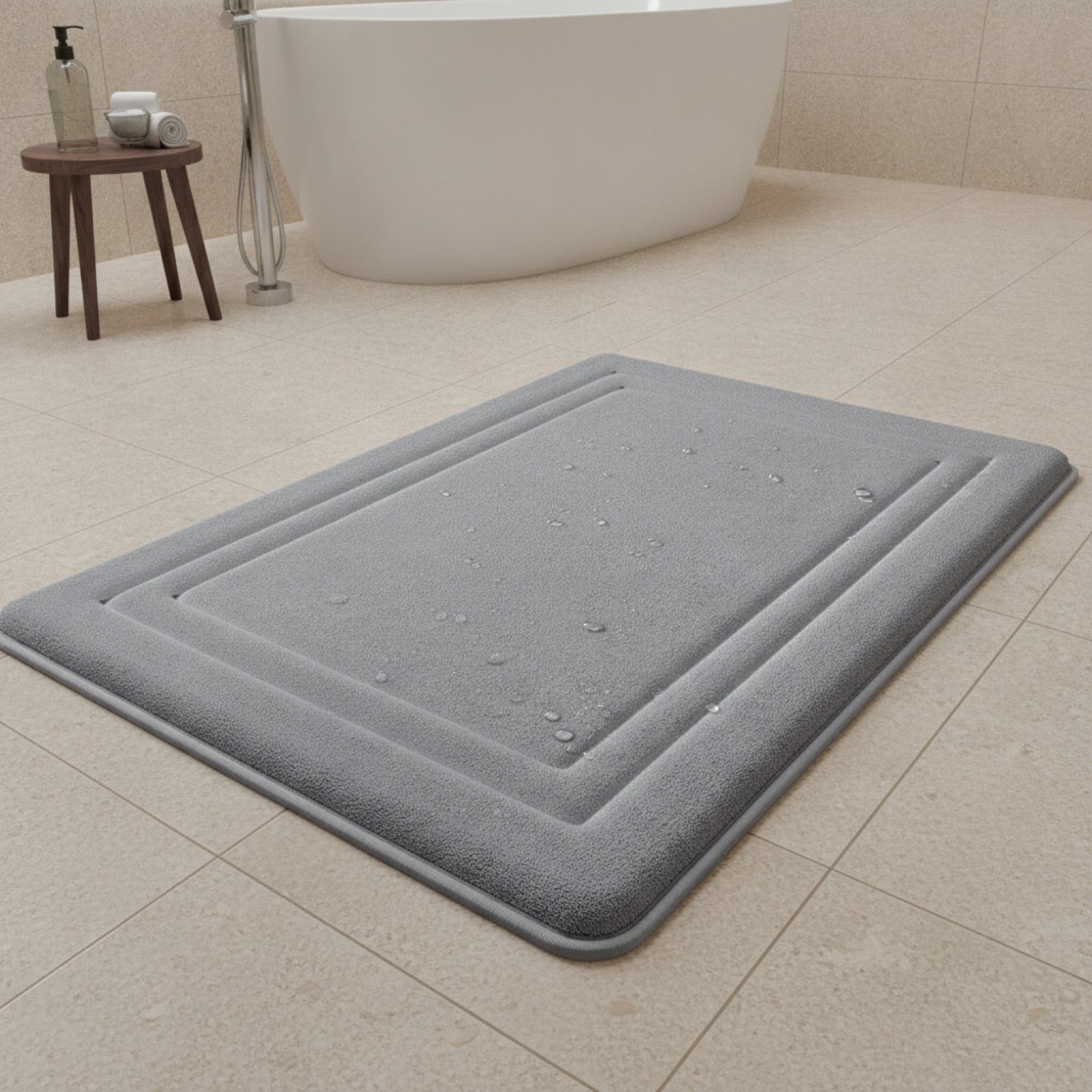 Tapis de Bain Antidérapant Doux et Absorbant - Séchage Rapide