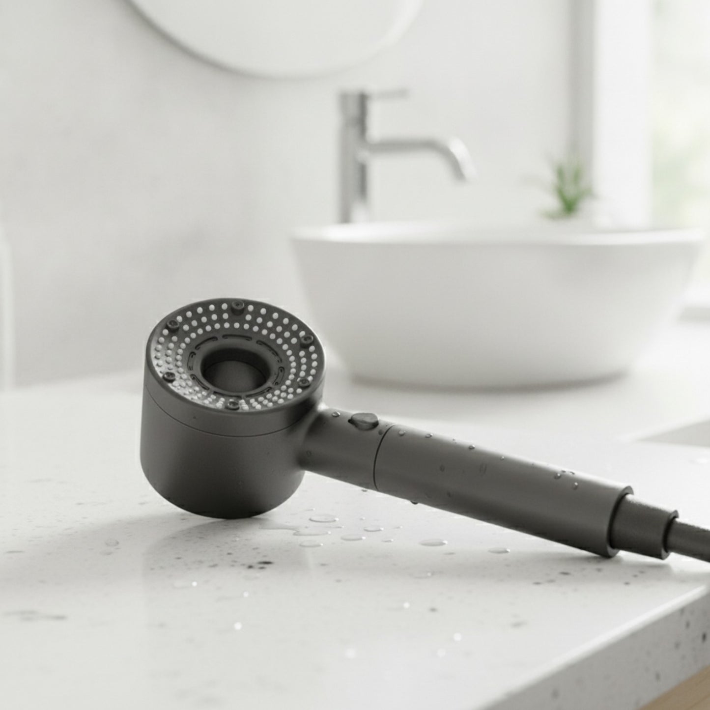 Pommeau de Douche Haute Pression Réglable 5 Modes avec Filtre et Arrêt à une Touche