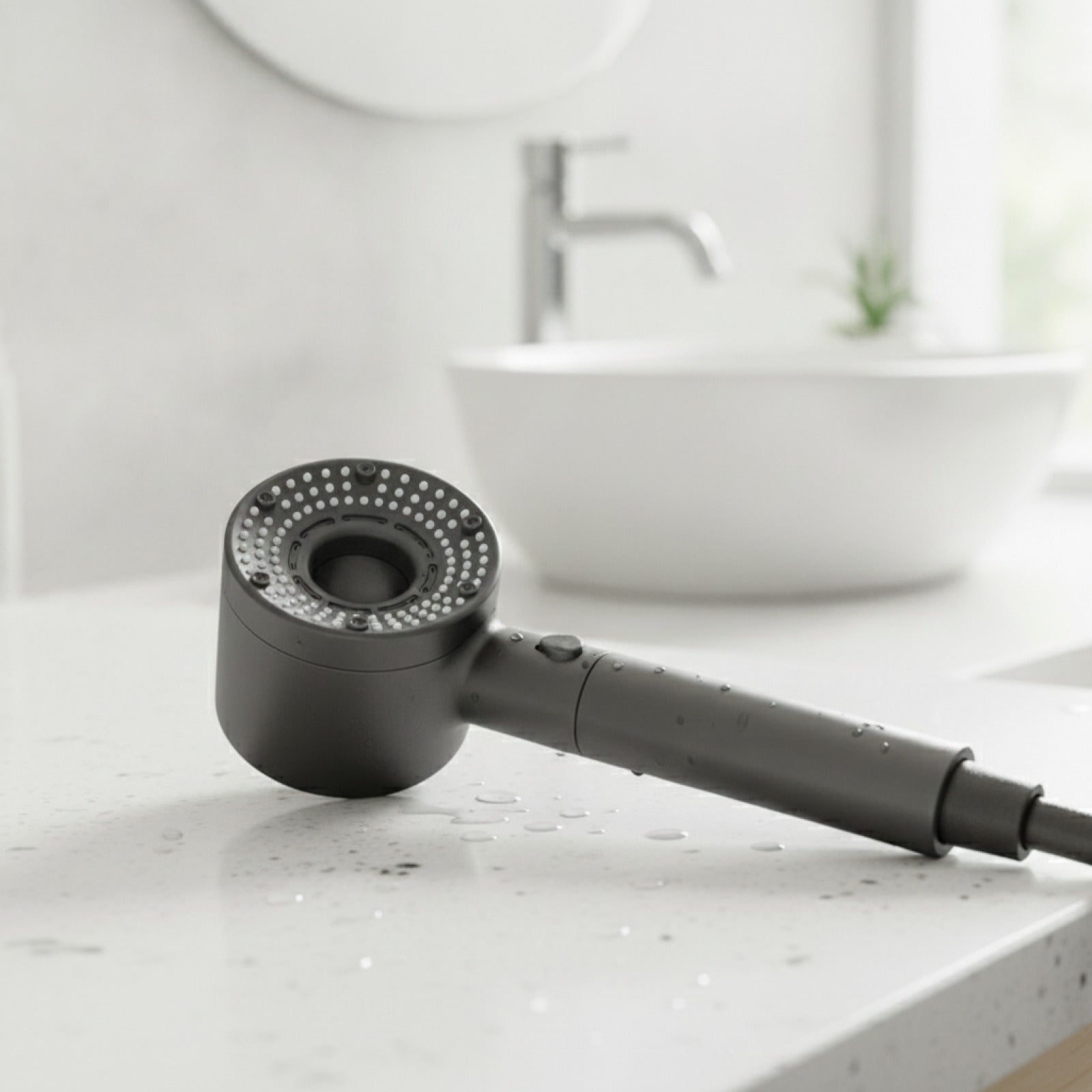 Pommeau de Douche Haute Pression Réglable 5 Modes avec Filtre et Arrêt à une Touche
