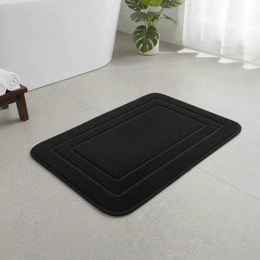 Tapis de Bain Super Absorbant en Velours Corail Antidérapant