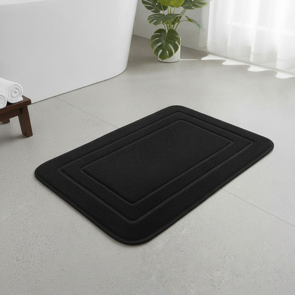 Tapis de Bain Super Absorbant en Velours Corail Antidérapant
