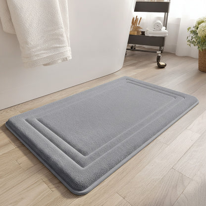 Tapis de Bain Doux et Absorbant en Velours de Corail - Antidérapant et Résistant