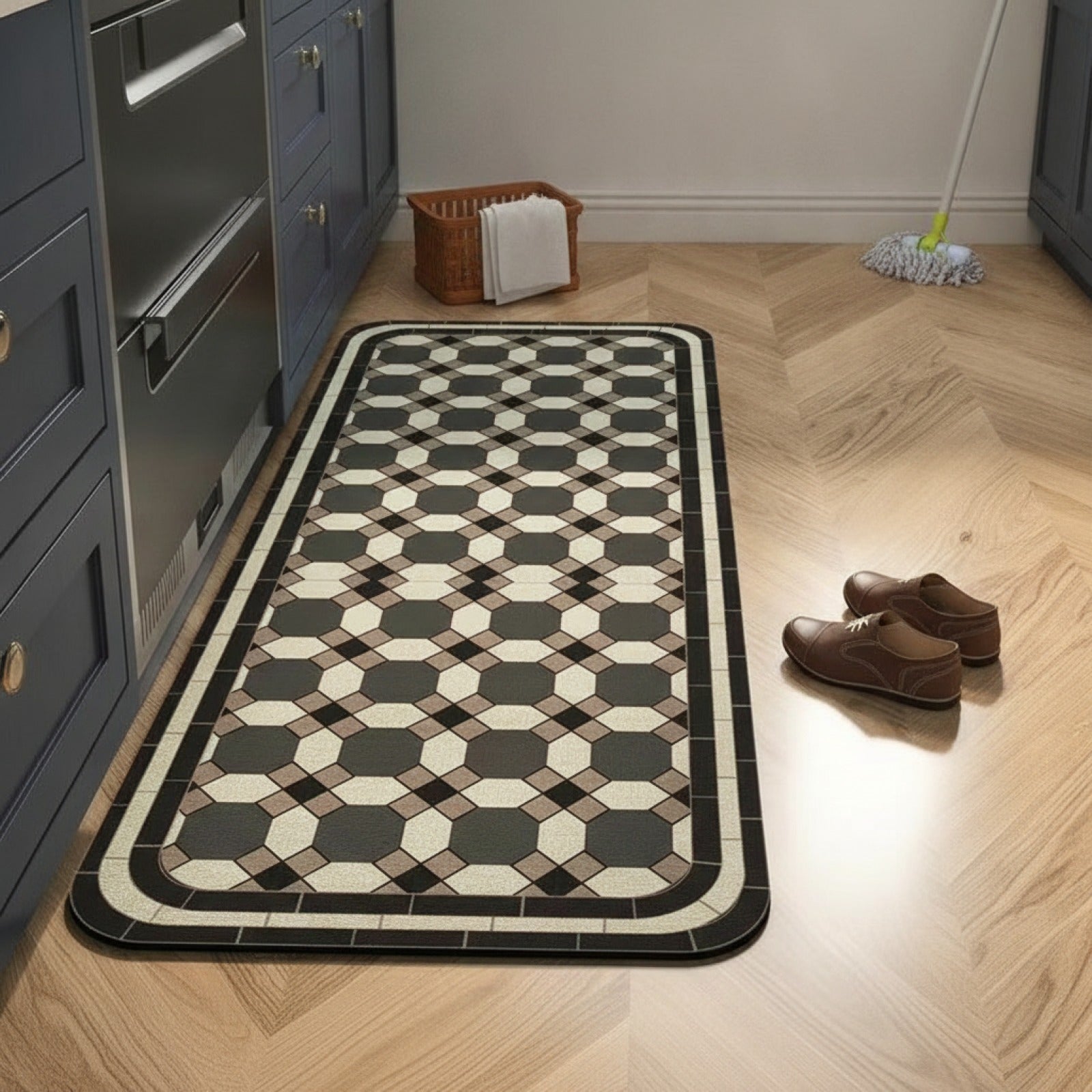 Tapis de Sol Lavable Anti-Saleté pour Entrée et Cuisine - Décoration Intérieure Durable