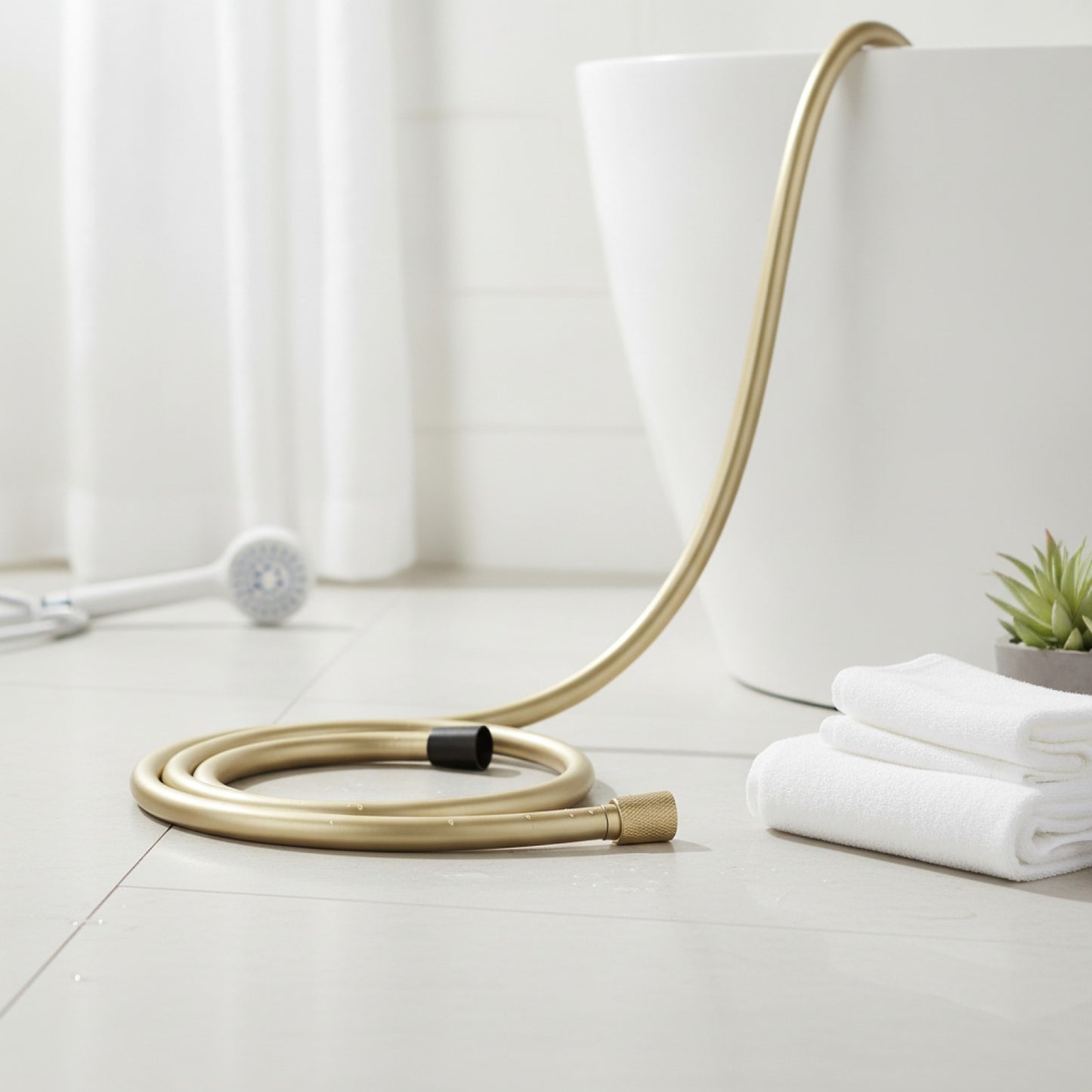 Tuyau de Douche Flexible PVC 1.5M - Argent, Noir, Doré