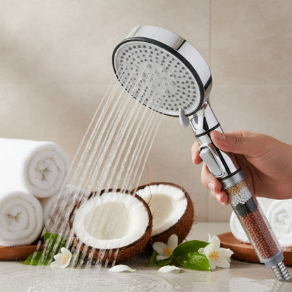Pommeau de Douche Multifonction avec Arrêt : 5 Modes, Anti-Calcaire et Filtration
