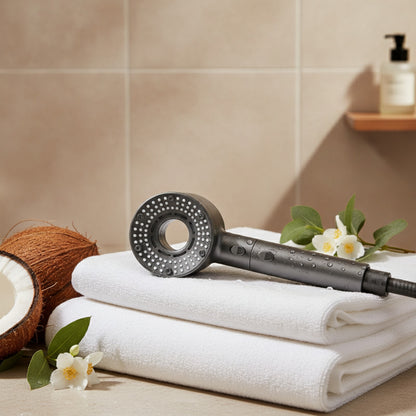 Pommeau de Douche Haute Pression Réglable 5 Modes avec Filtre et Arrêt à une Touche