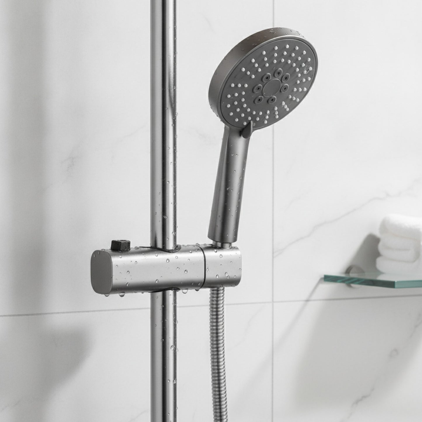 Support de Douche Universel Réglable ABS Chromé pour Rail 18-25mm