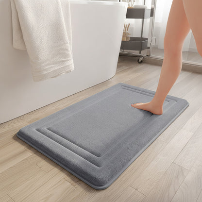 Tapis de Bain Doux et Absorbant en Velours de Corail - Antidérapant et Résistant