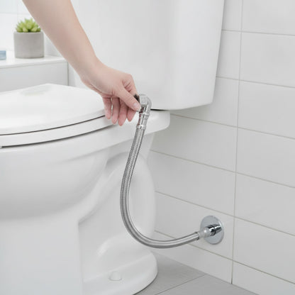 Tuyau d'arrivée d'eau tressé inox 90° - Flexible pour WC & Salle de Bain (30-200cm)