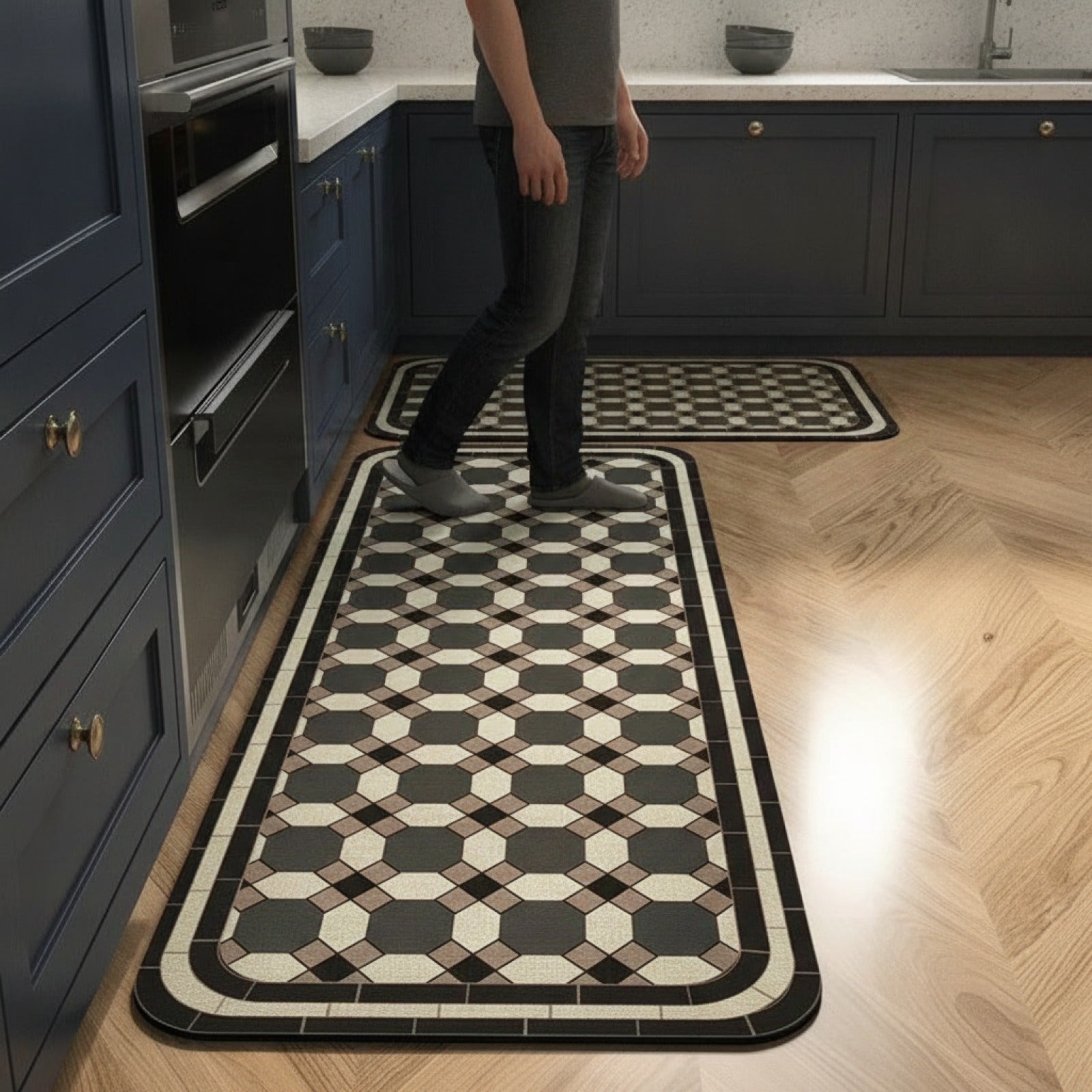 Tapis de Sol Lavable Anti-Saleté pour Entrée et Cuisine - Décoration Intérieure Durable