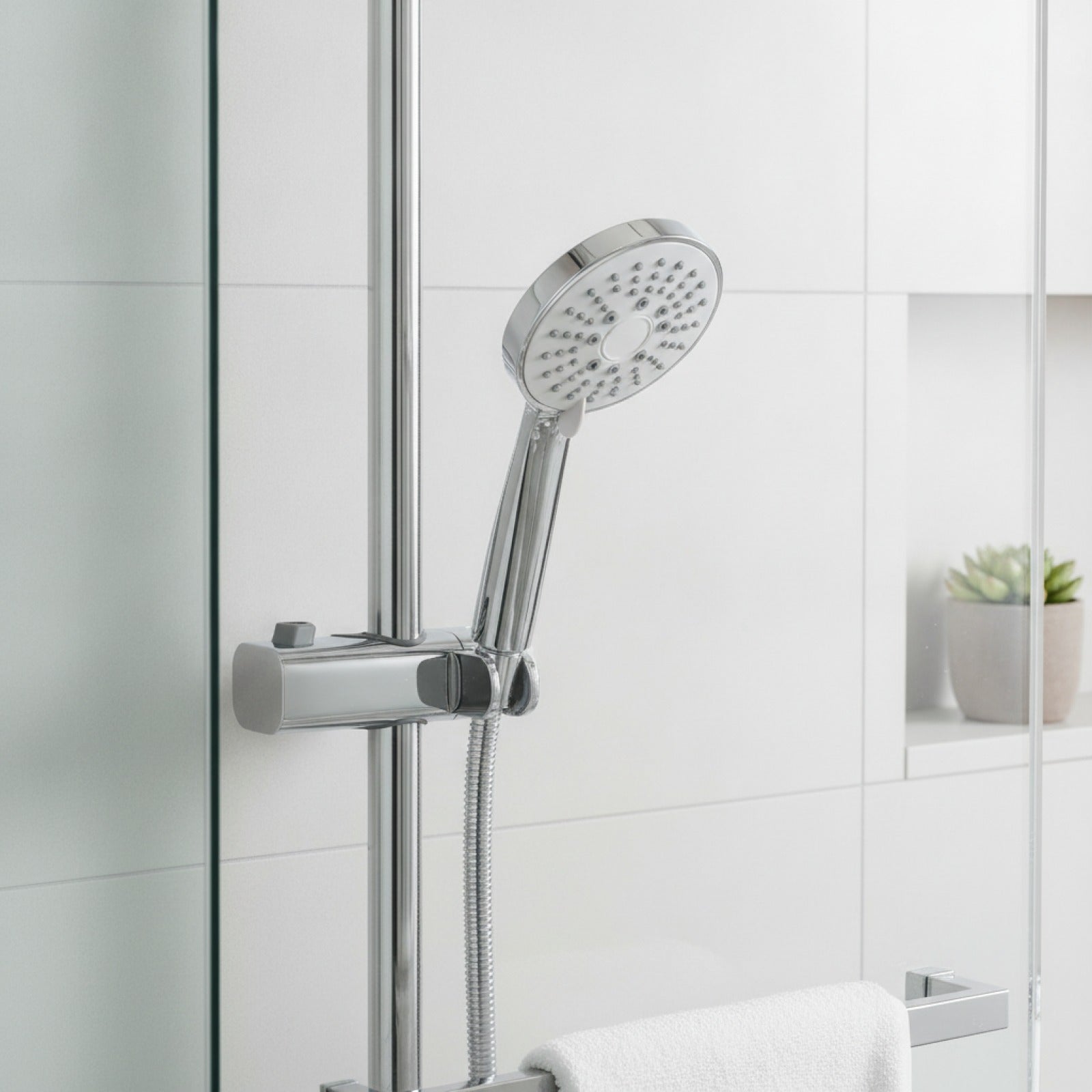 Support de Douche Universel Réglable pour Barre Coulissante - Accessoire Salle de Bain