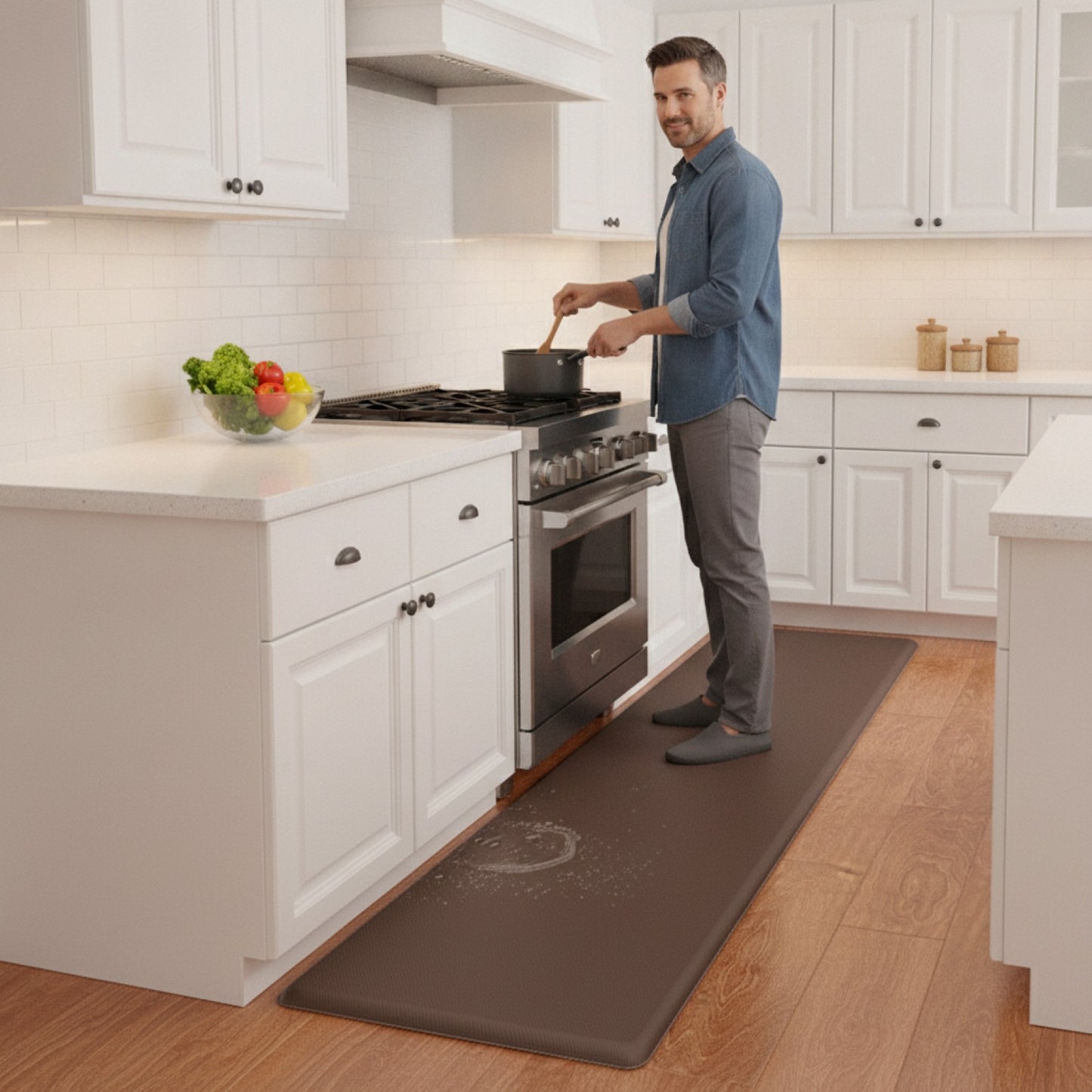 Tapis de Cuisine Anti-Fatigue Imperméable et Antidérapant en PVC