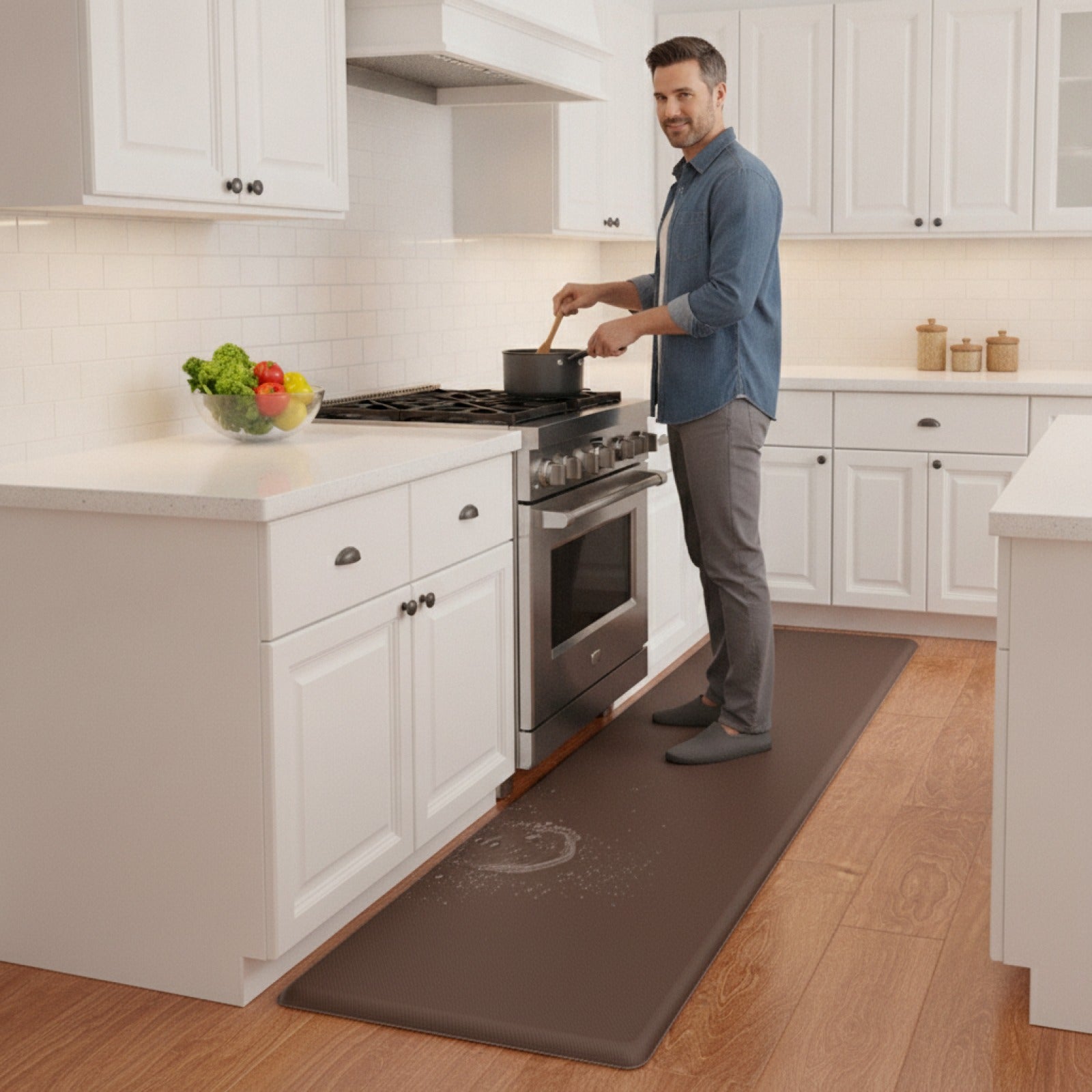 Tapis de Cuisine Anti-Fatigue Imperméable et Antidérapant en PVC