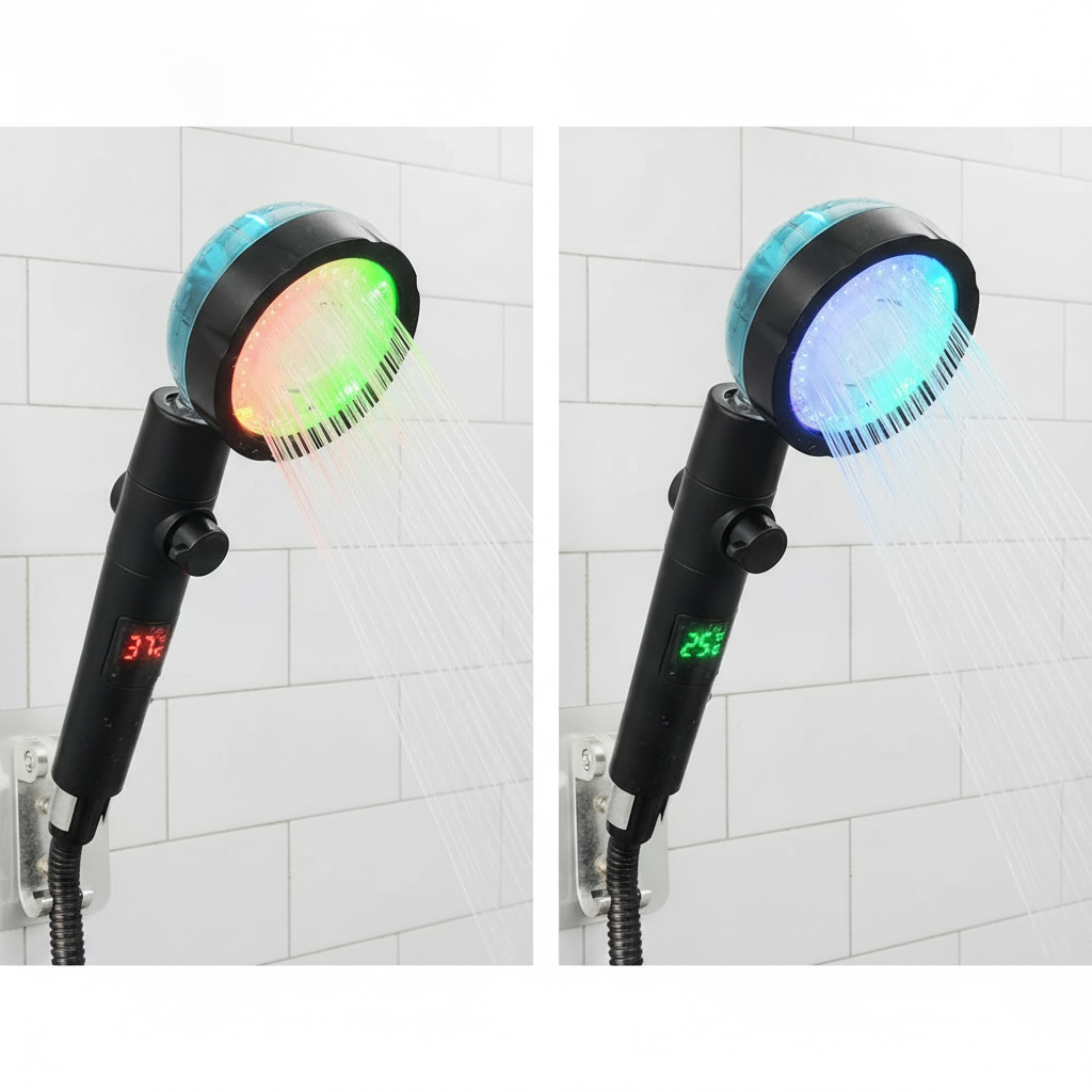 Pommeau douche LED haute pression