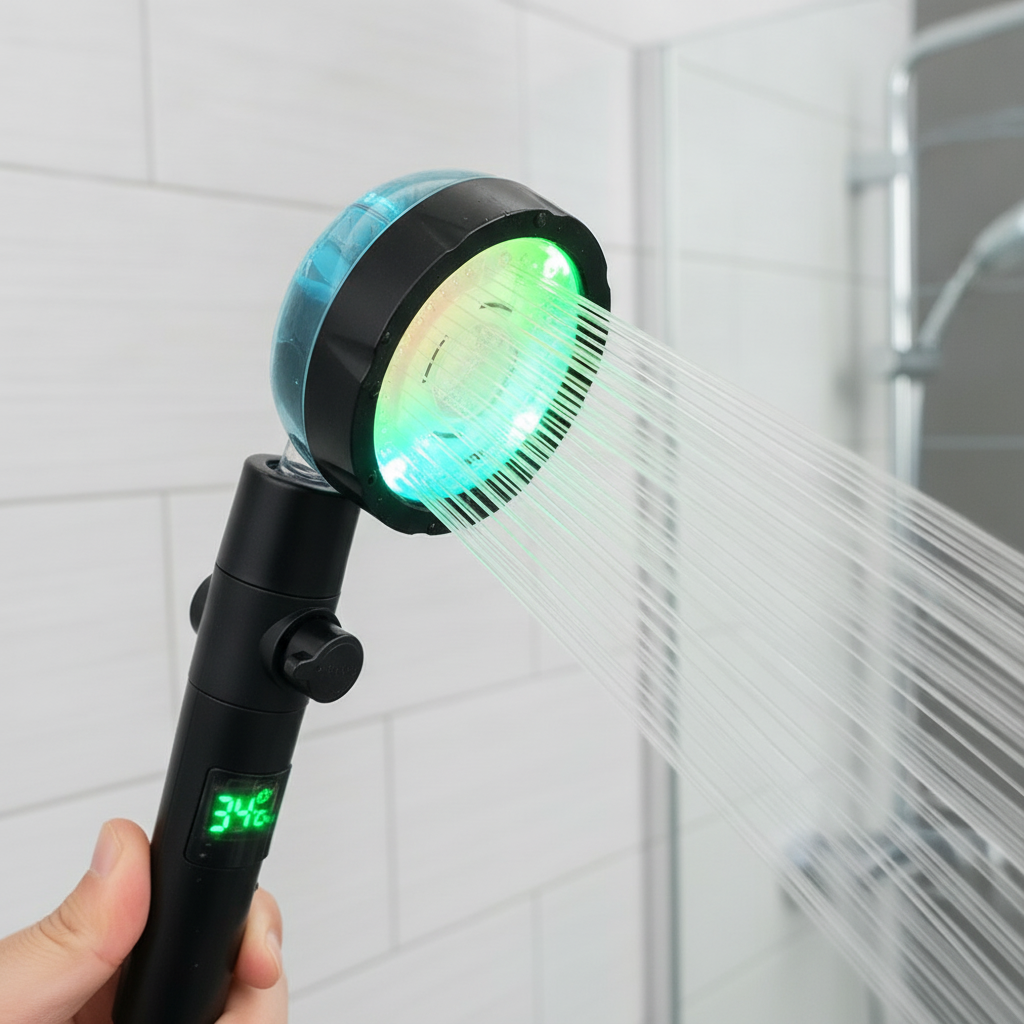 Pommeau douche LED haute pression