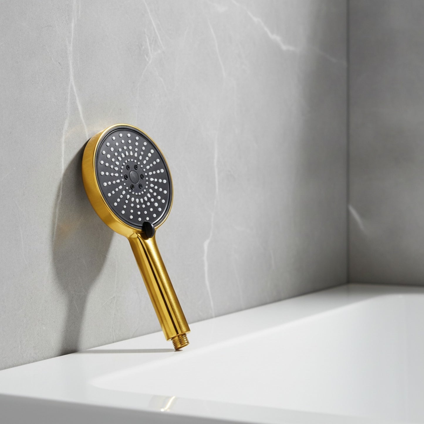 Pomme de Douche Haute Pression Dorée - 6 Modes, Économie d'Eau