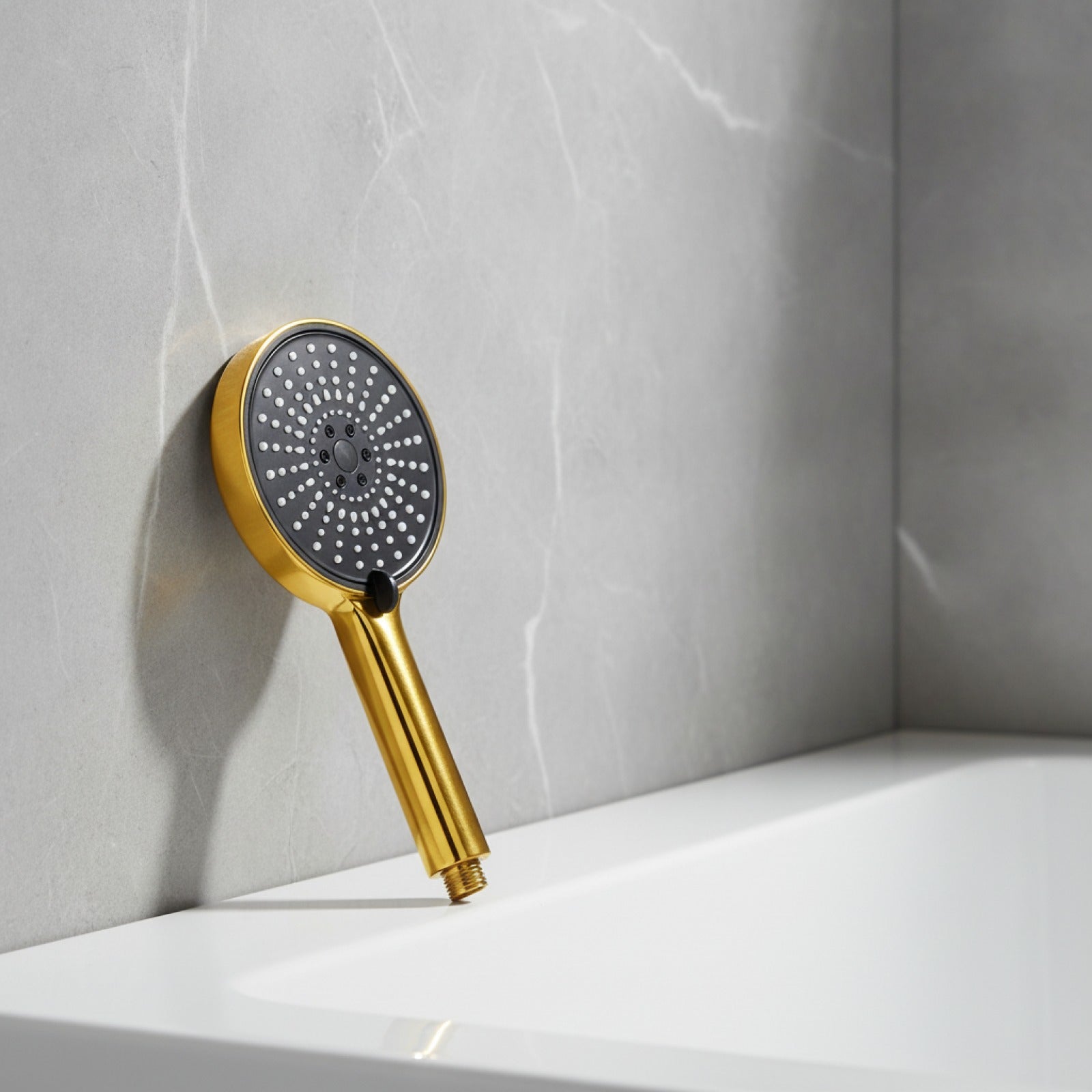 Pomme de Douche Haute Pression Dorée - 6 Modes, Économie d'Eau