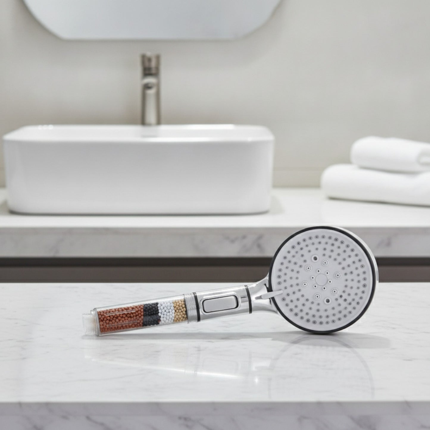 Pommeau de Douche Multifonction avec Arrêt : 5 Modes, Anti-Calcaire et Filtration