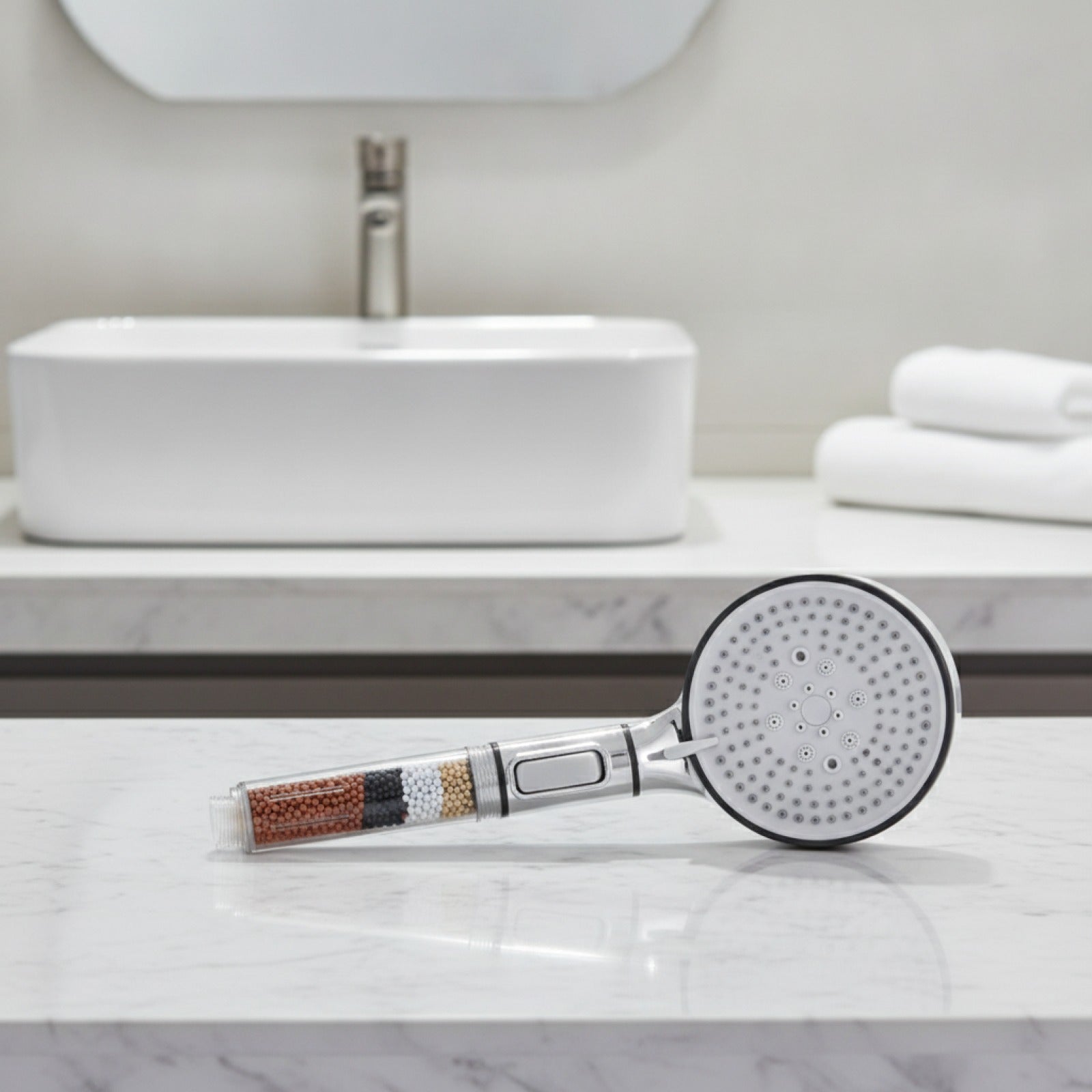 Pommeau de Douche Multifonction avec Arrêt : 5 Modes, Anti-Calcaire et Filtration