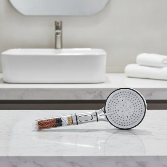 Pommeau de Douche Multifonction avec Arrêt : 5 Modes, Anti-Calcaire et Filtration