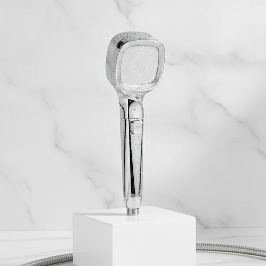 Pommeau de Douche Haute Pression Réglable 4 Modes avec Bouton Stop - Accessoire Salle de Bain