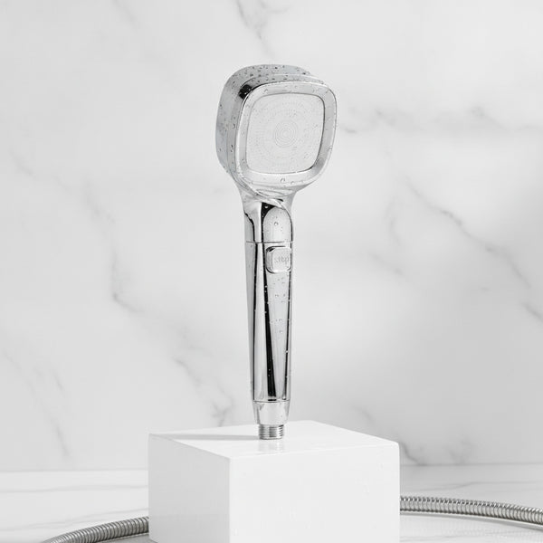 Pommeau de Douche Haute Pression Réglable 4 Modes avec Bouton Stop - Accessoire Salle de Bain