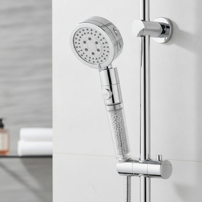 Pommeau de Douche Haute Pression avec Filtre et Bouton Stop - Économie d'Eau