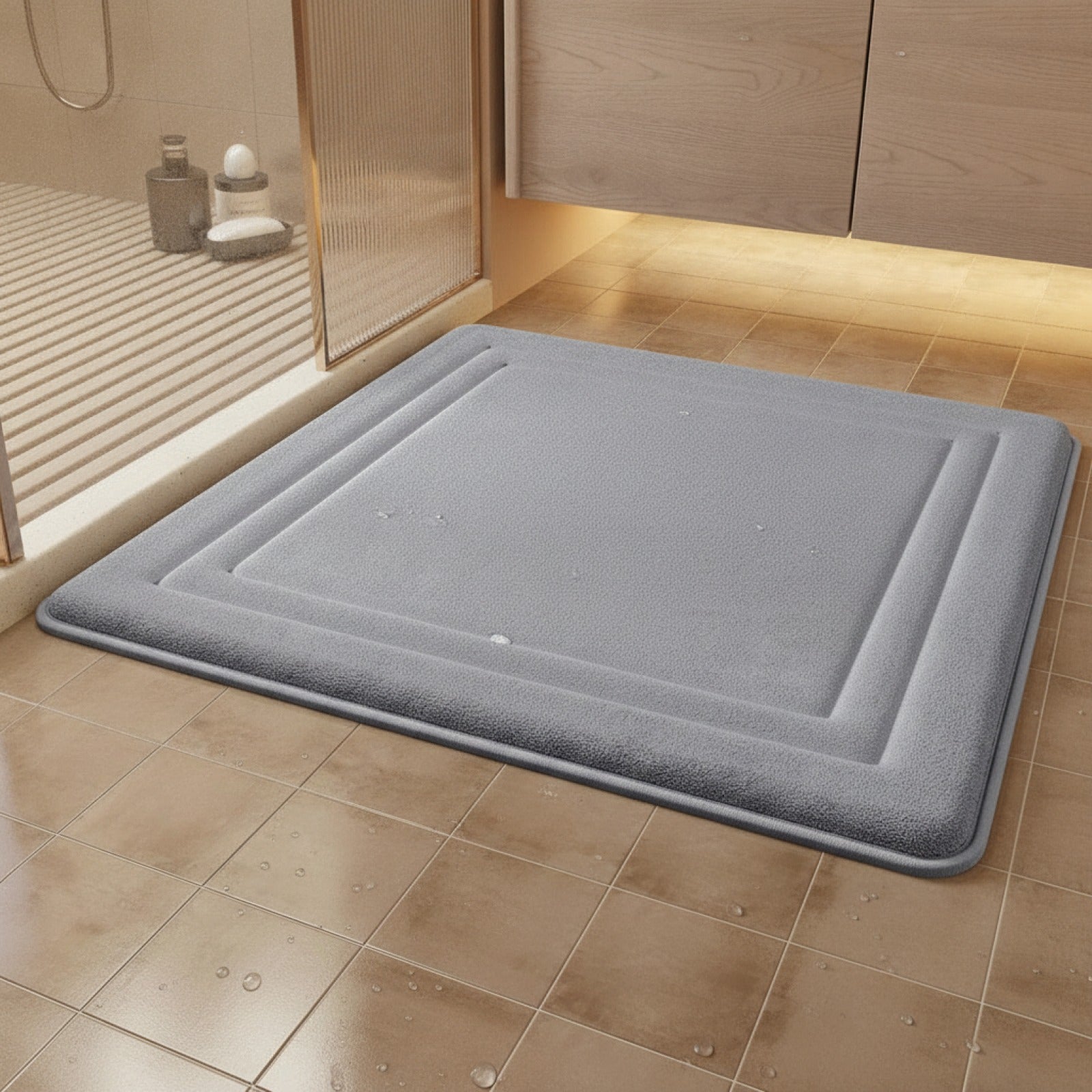 Tapis de Bain Antidérapant Doux et Absorbant - Séchage Rapide