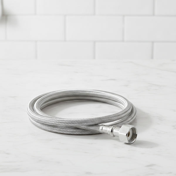 Tuyau d'arrivée d'eau tressé inox 90° - Flexible pour WC & Salle de Bain (30-200cm)